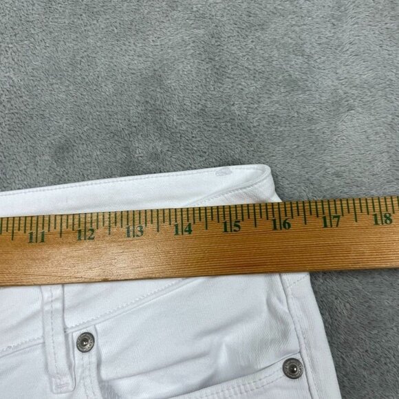Ann Taylor LOFT 29/8 Womens White Curvy Crop Jeans Frayed Hem a0944 - Picture 8 of 11